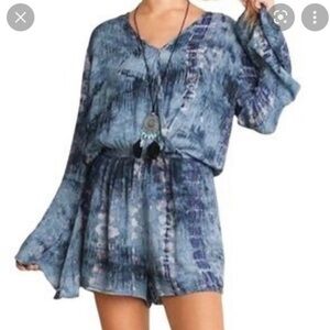 Umgee blue tie dye romper
